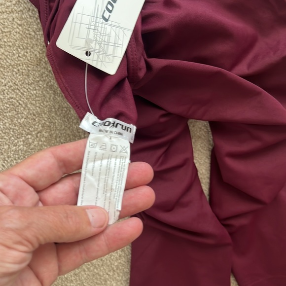 Burgundy body suit with adjustable spaghetti straps - Picture 6 of 6